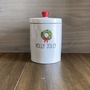 Rae Dunn Holly Jolly Vanity Canister Jar